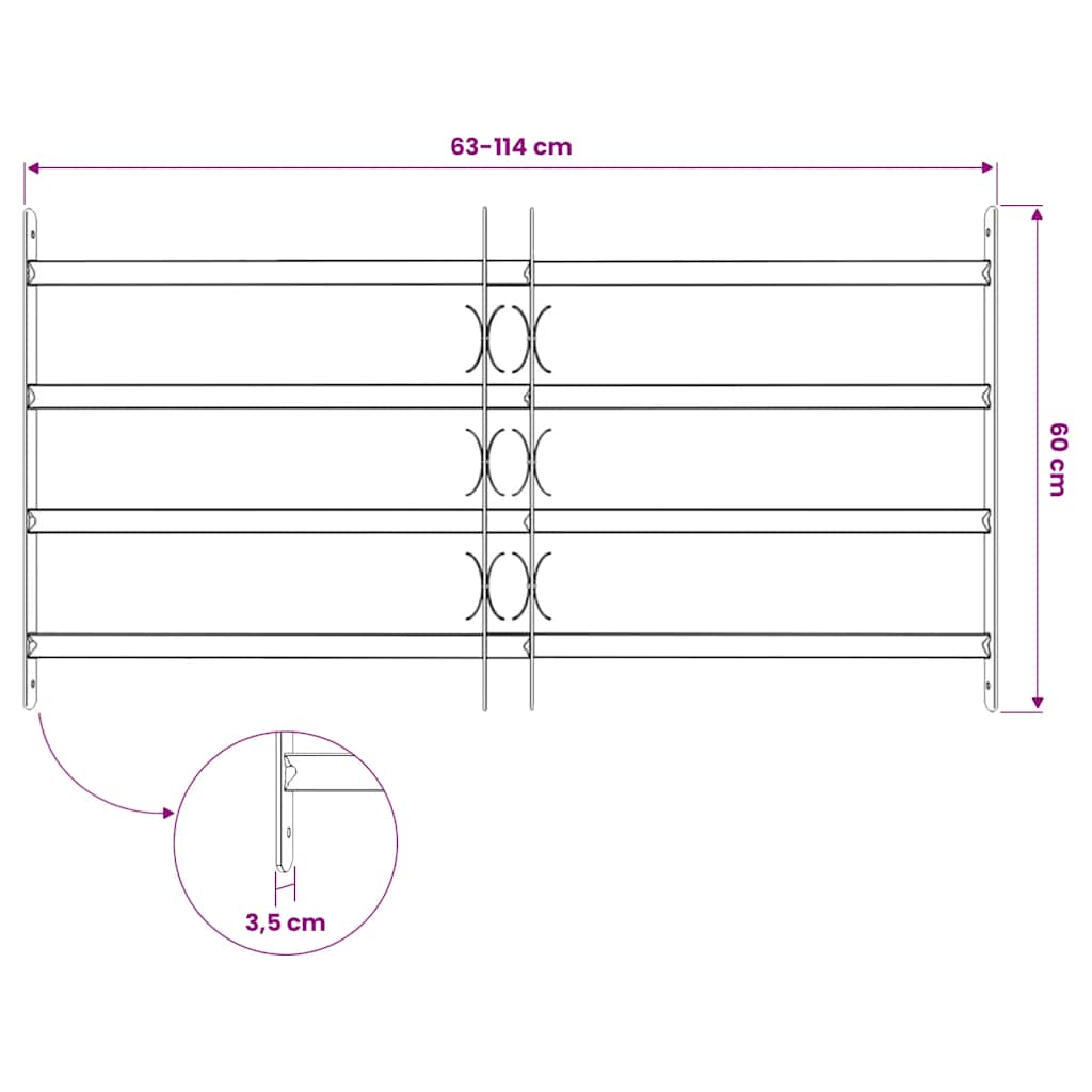 Griglie per finestre 700-1050 mm Acciaio zincato Argento | homemem39