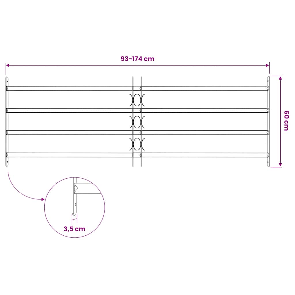 Griglie per finestre 1000-1500 mm Acciaio zincato Argento | homemem39