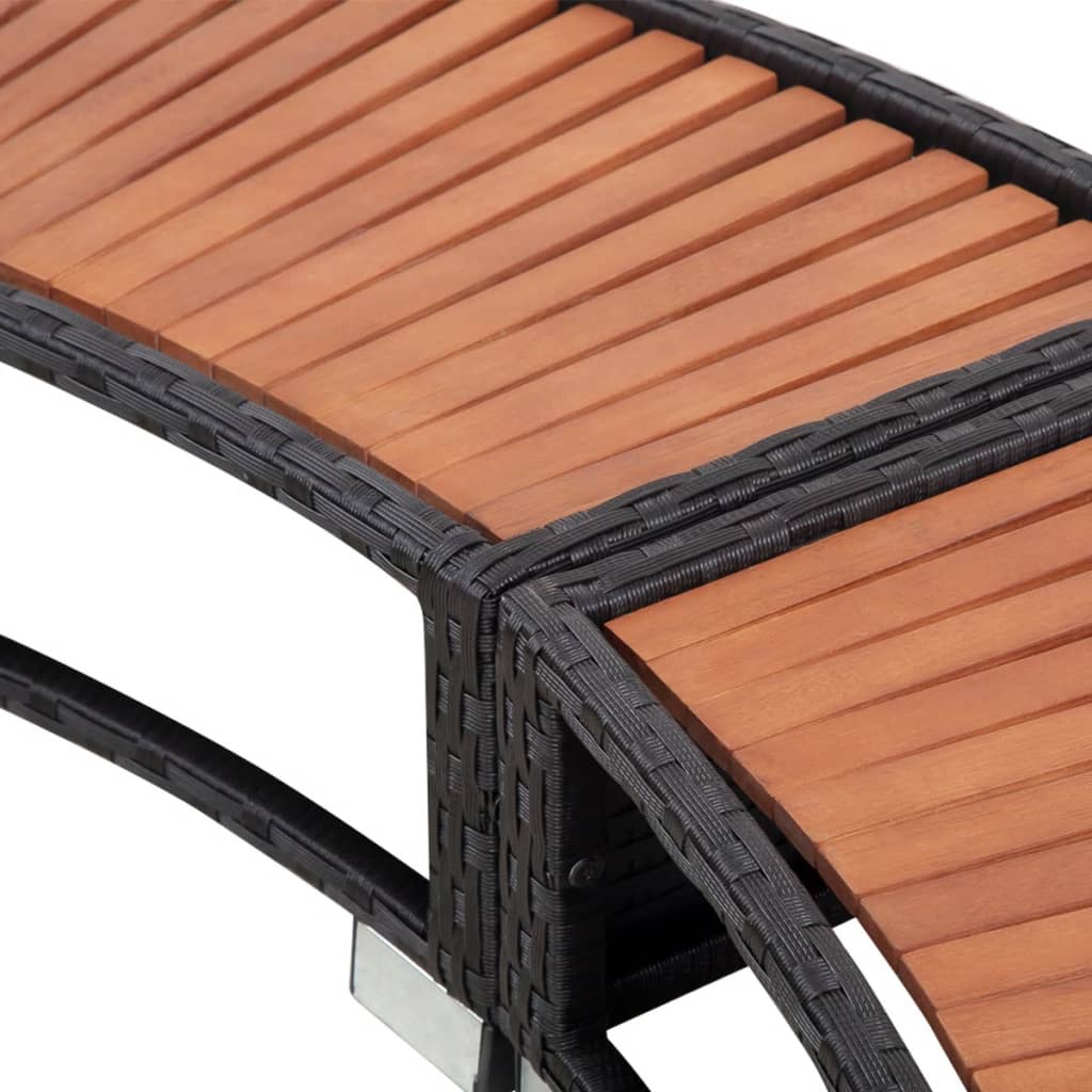 Bordo per Vasca da Spa in Polyrattan Nero - homemem39