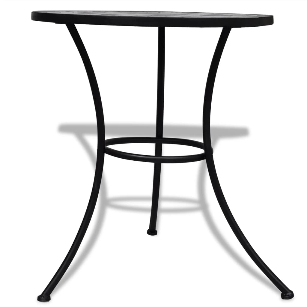 Tavolo da Bistrot Nero e Bianco 60 cm a Mosaico - homemem39