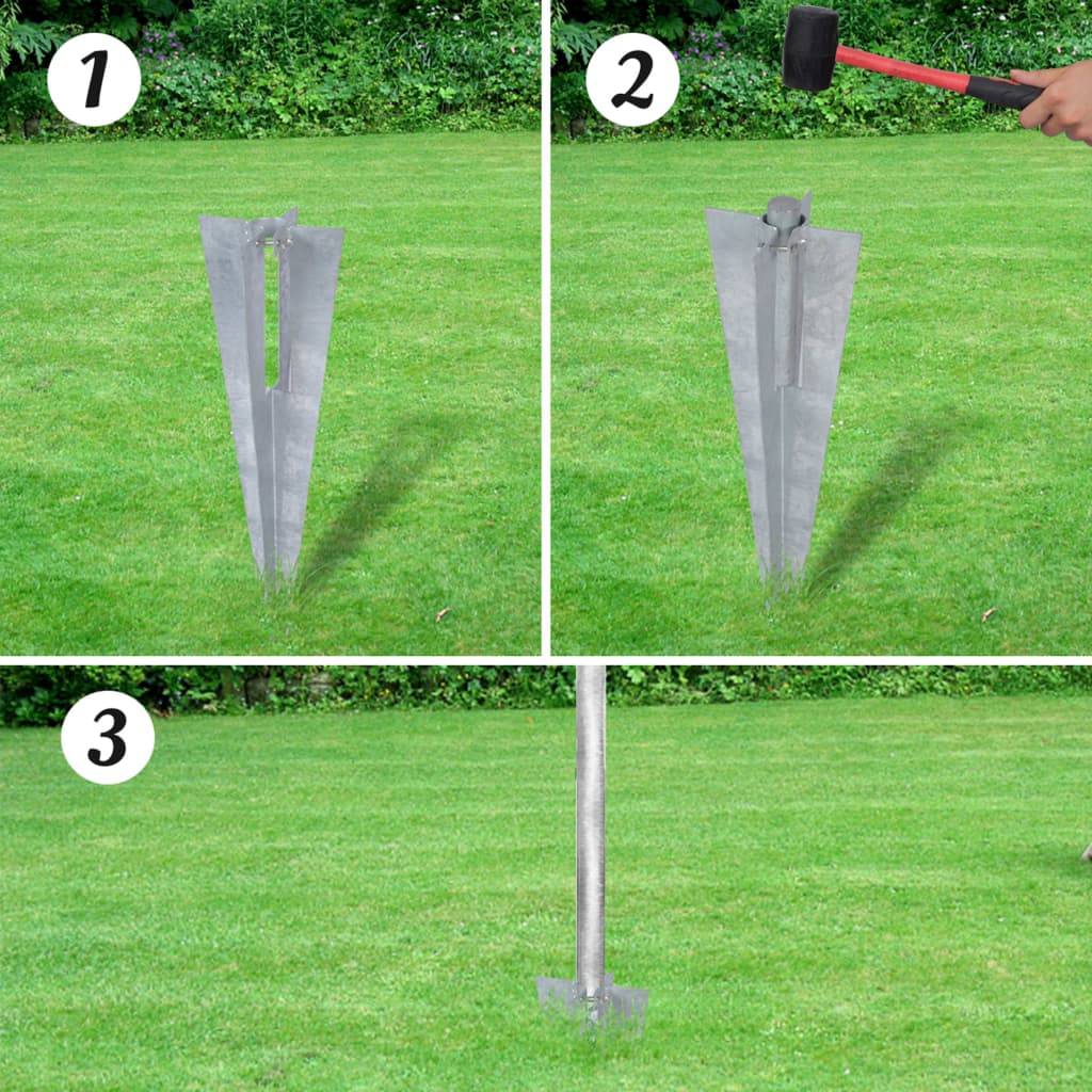Recinzione a Rete con Pali e Spuntoni Acciaio Zincato 25x1,5 m | homemem39