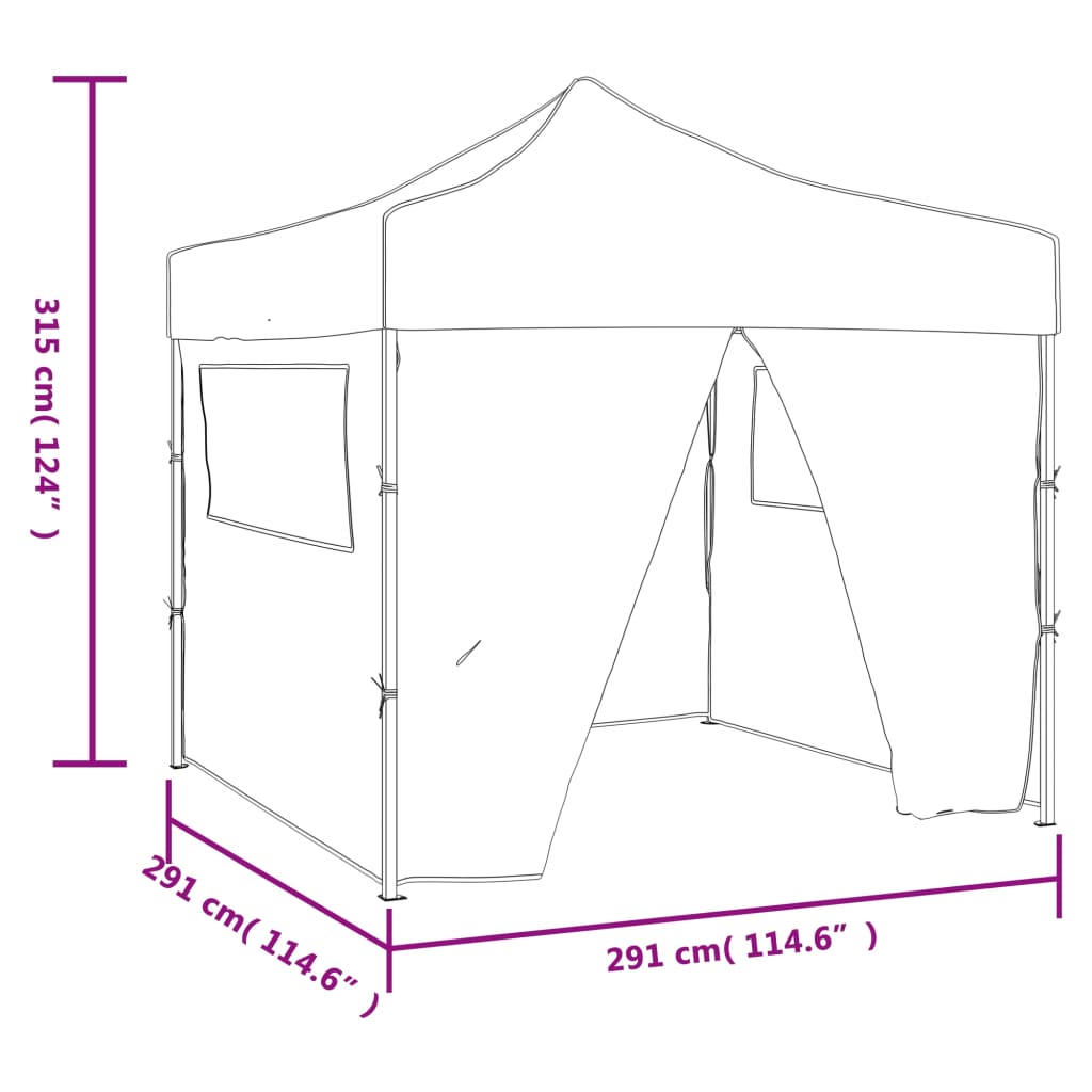 Tenda Pieghevole Verde 3 x 3 m con 4 Pareti | homemem39