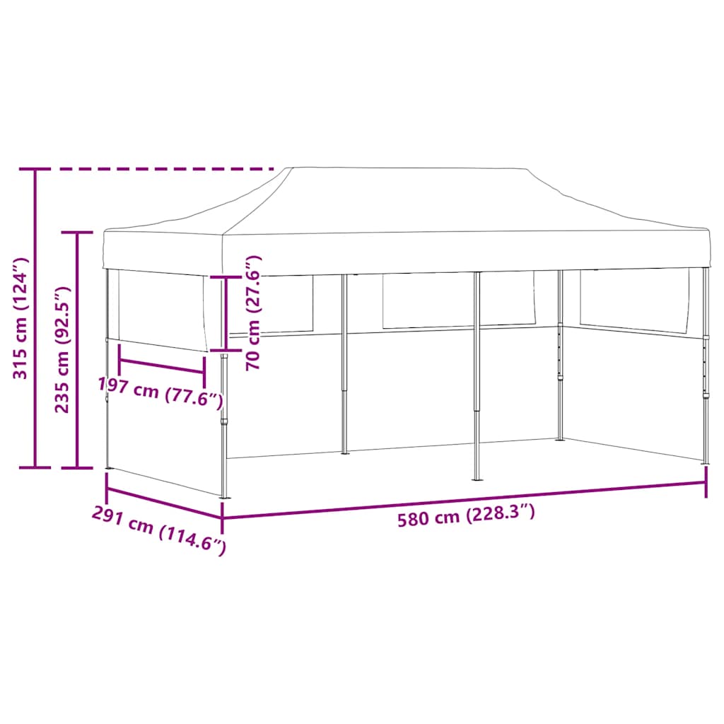 Tenda per Feste Pop-Up Pieghevole Crema 3 x 6 m - homemem39