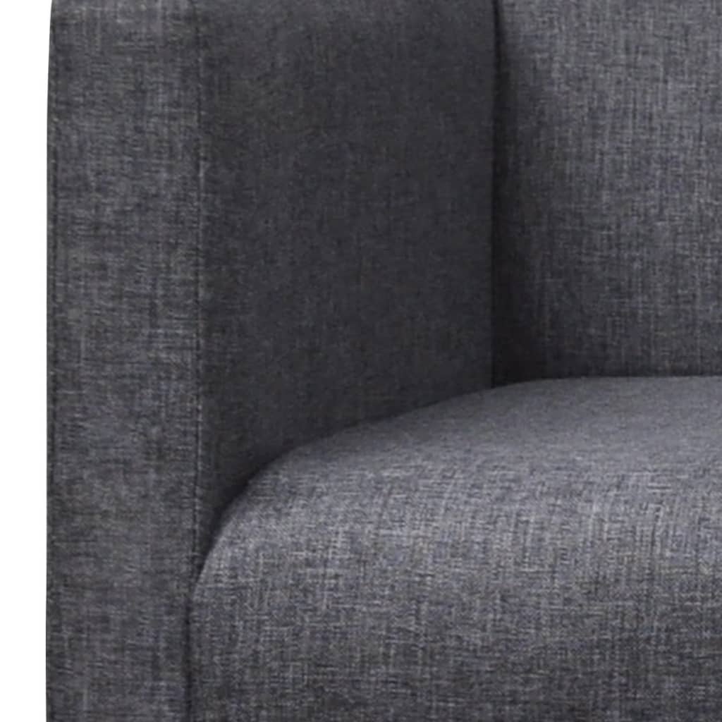 Panca con Cuscino Imbottito Tessuto Legno di Hevea Grigio Scuro - homemem39