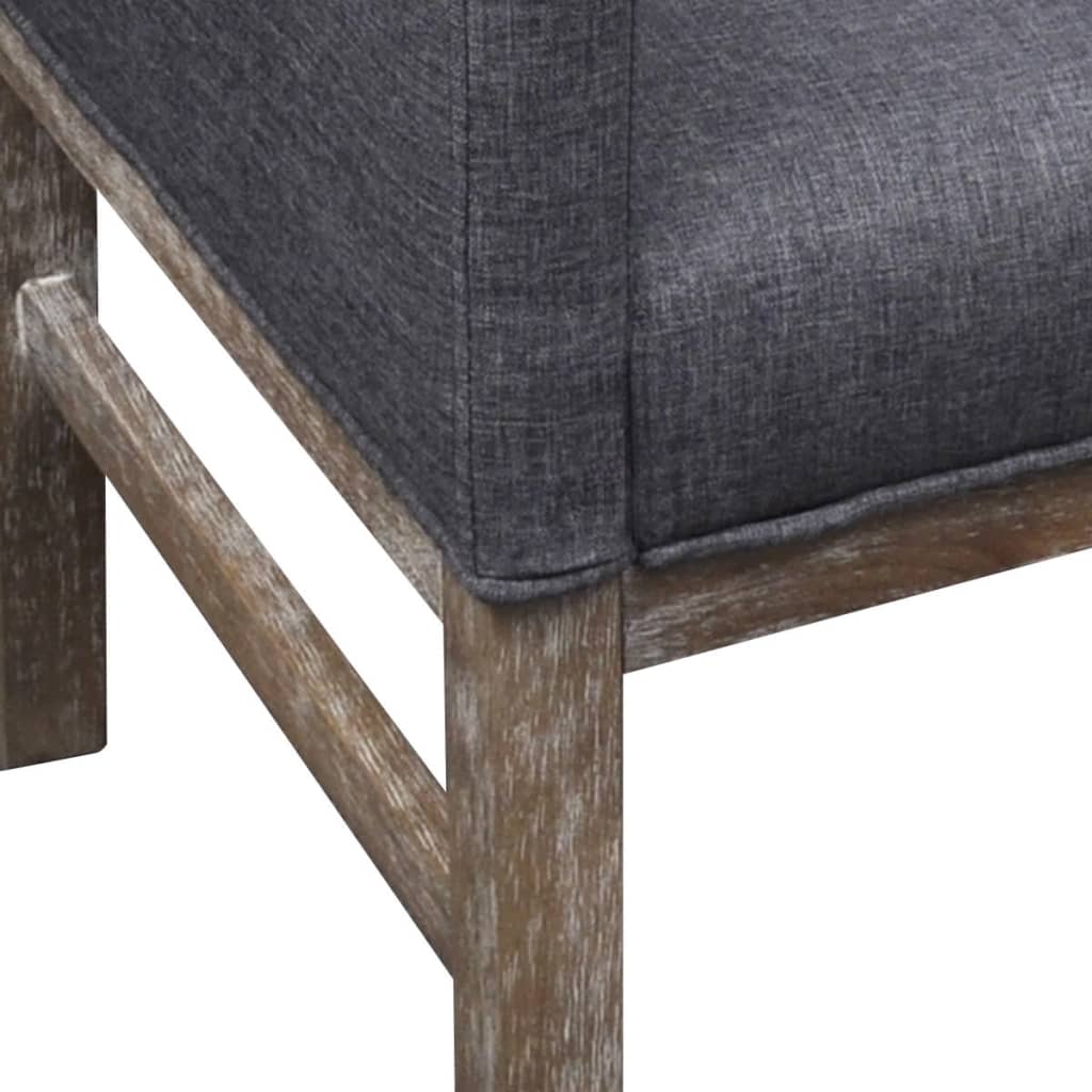 Panca con Cuscino Imbottito Tessuto Legno di Hevea Grigio Scuro - homemem39