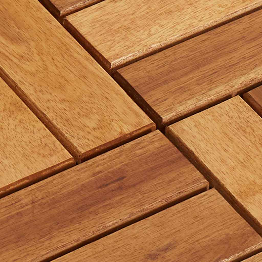 Set 10 Piastrelle in legno di acacia per pavimento 30 x 30 cm - homemem39