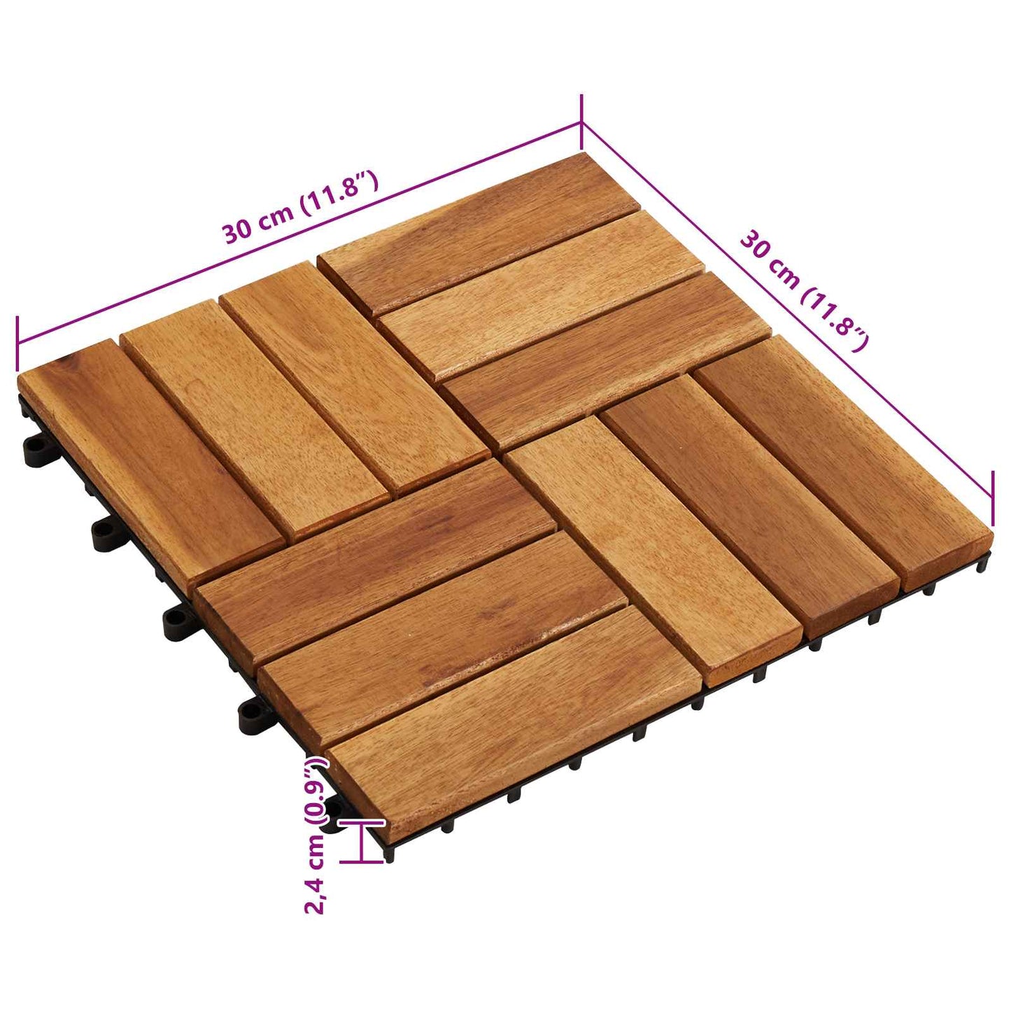 Piastrella per Decking 10 pcs Marrone 30 x 30 cm | homemem39