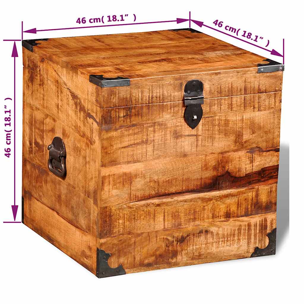 Cassapanca di Stoccaggio a Cubo in Legno Ruvido di Mango | homemem39