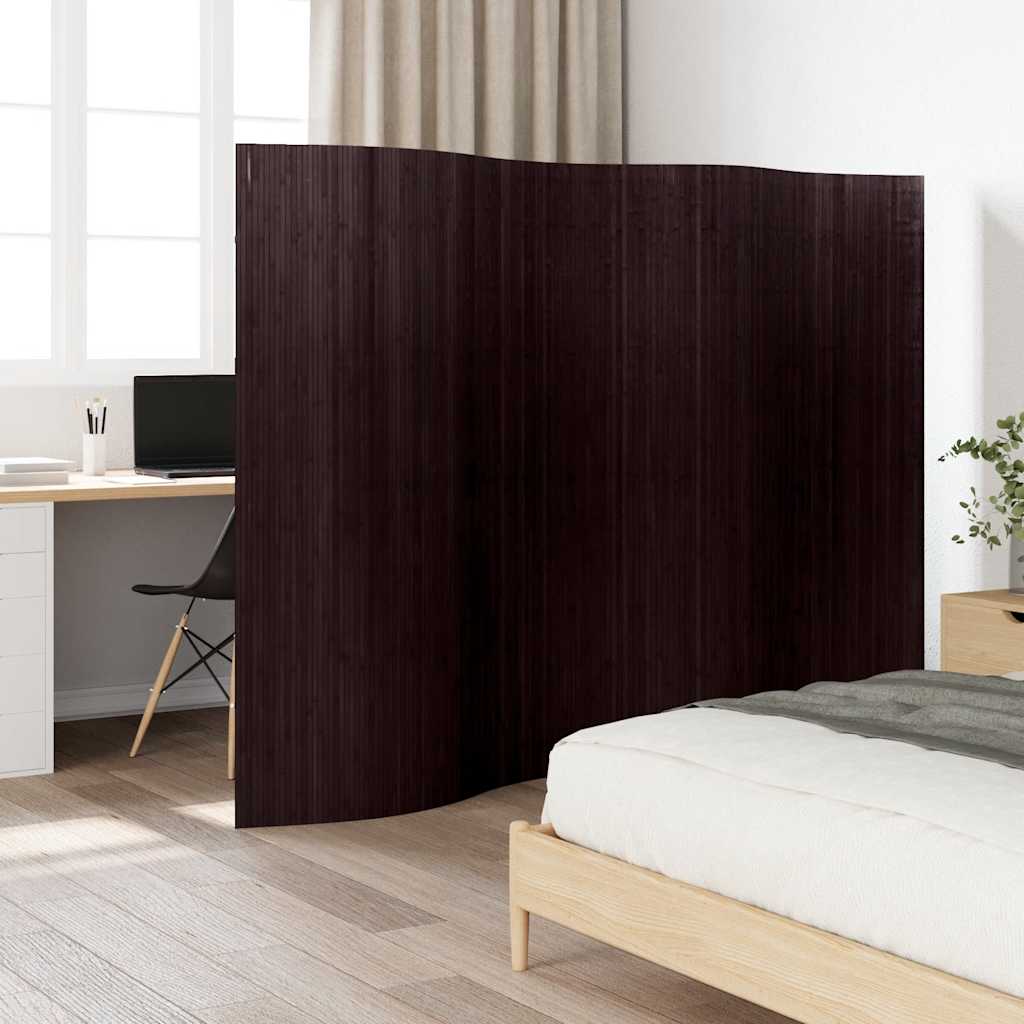 Pannello Divisore per la Stanza Bambù Marrone Scuro 250x165 cm - homemem39