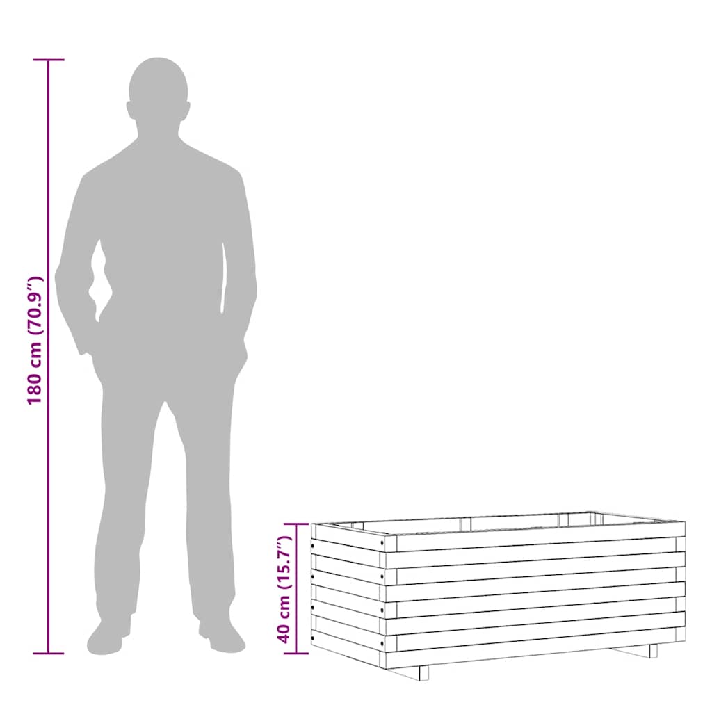 Letto Rialzato 100x50x40 cm in Legno Rettangolare - homemem39