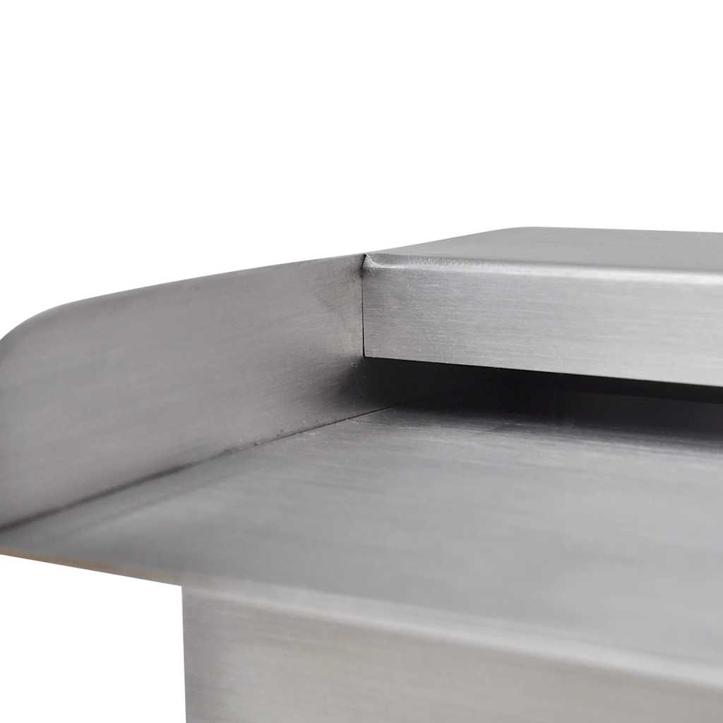 Cascata per Laghetto Rettangolare con LED in Acciaio Inox 30 cm | homemem39