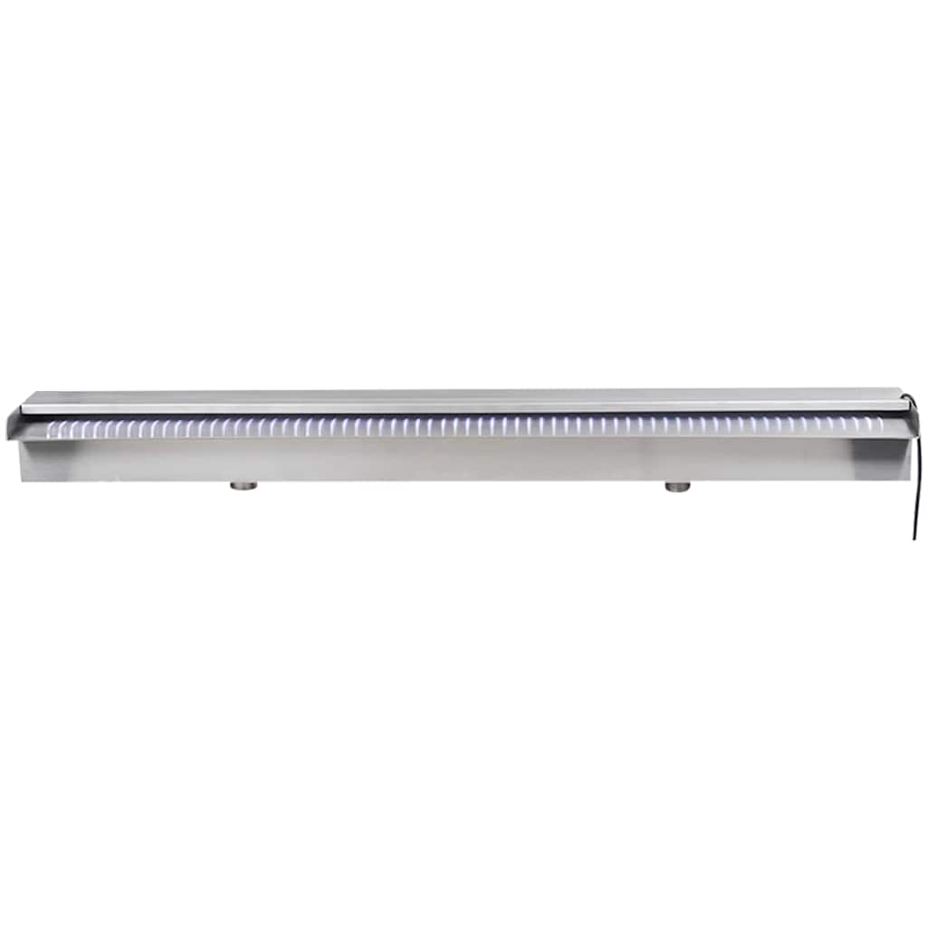 Cascata per Laghetto Rettangolare con LED in Acciaio Inox 90 cm