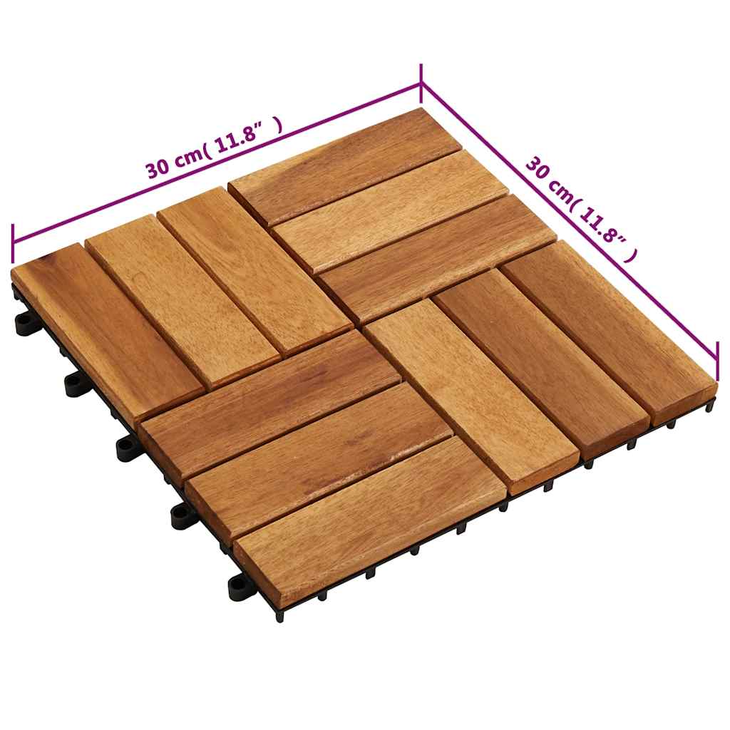 Floor Strips 30x30 cm in Acacia Wood 30 pcs