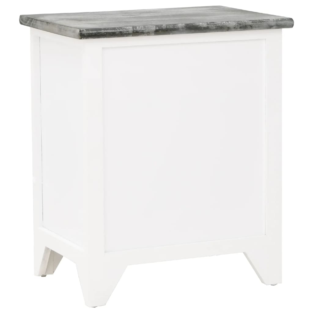 Comodini Set 2 pz con 2 Cassetti Grigio e Bianco - homemem39