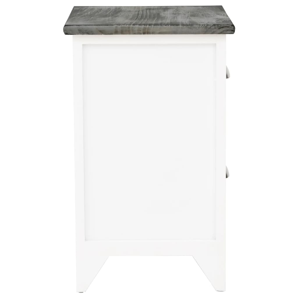 Comodini Set 2 pz con 2 Cassetti Grigio e Bianco - homemem39