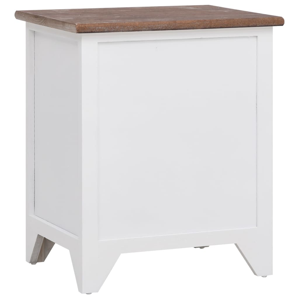 Comodini Set 2 pz con 2 Cassetti Marrone e Bianco - homemem39