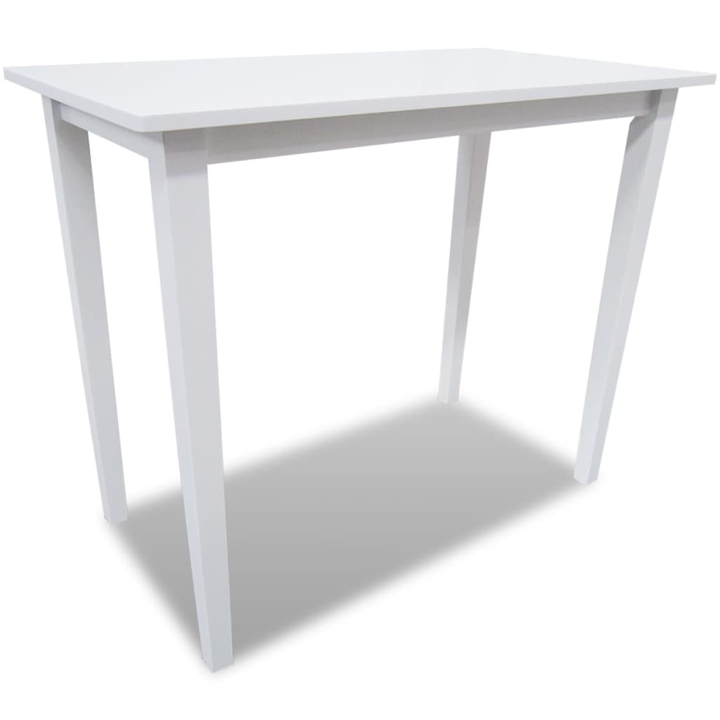 Set Tavolo da Bar in Legno Bianco e 4 Sedie da Bar - homemem39