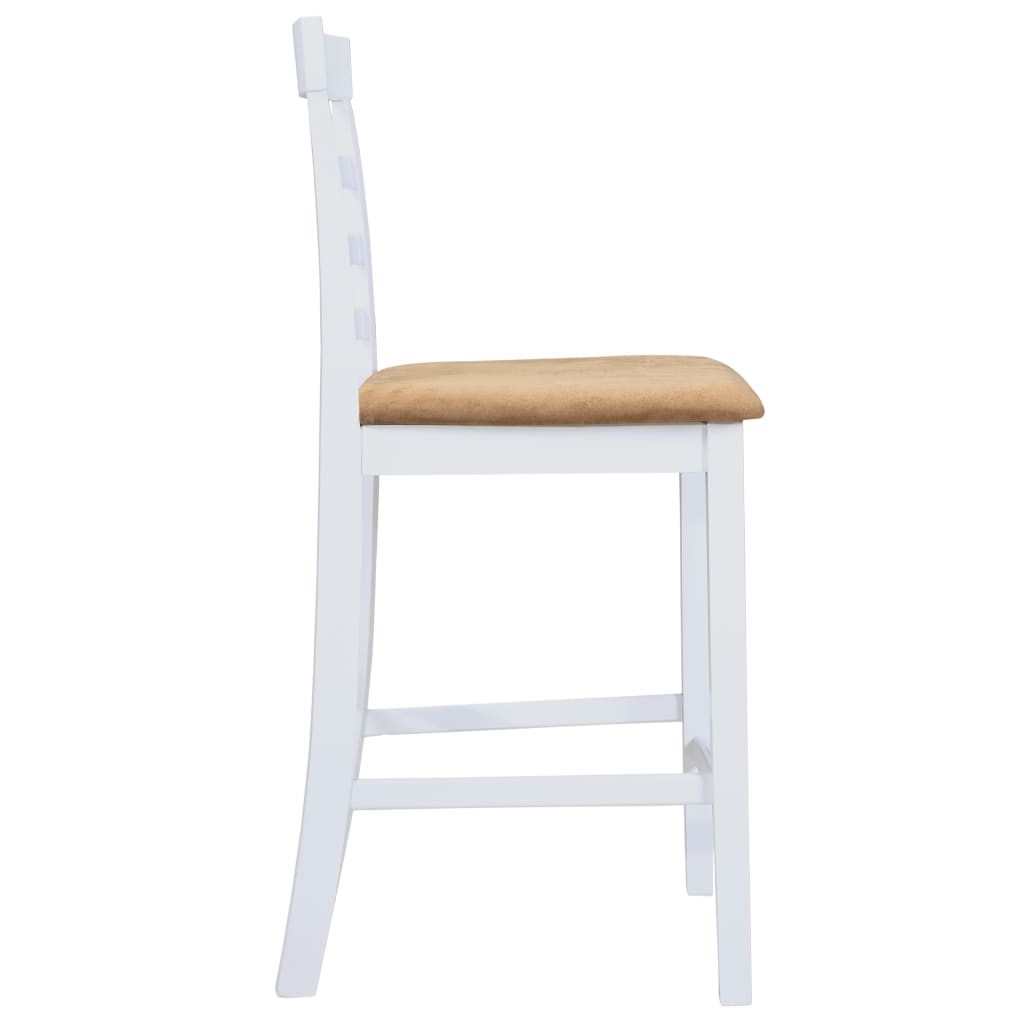 Set Tavolo da Bar in Legno Bianco e 4 Sedie da Bar - homemem39