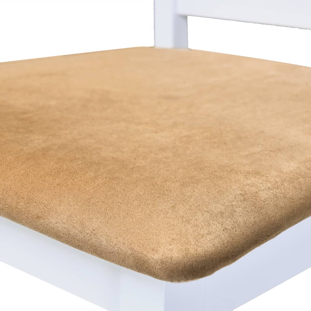 Set Tavolo da Bar in Legno Bianco e 4 Sedie da Bar - homemem39