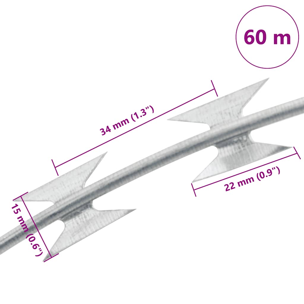 Filo Spinato Fermagliato BTO-22 in Acciaio Zincato 60 m | homemem39