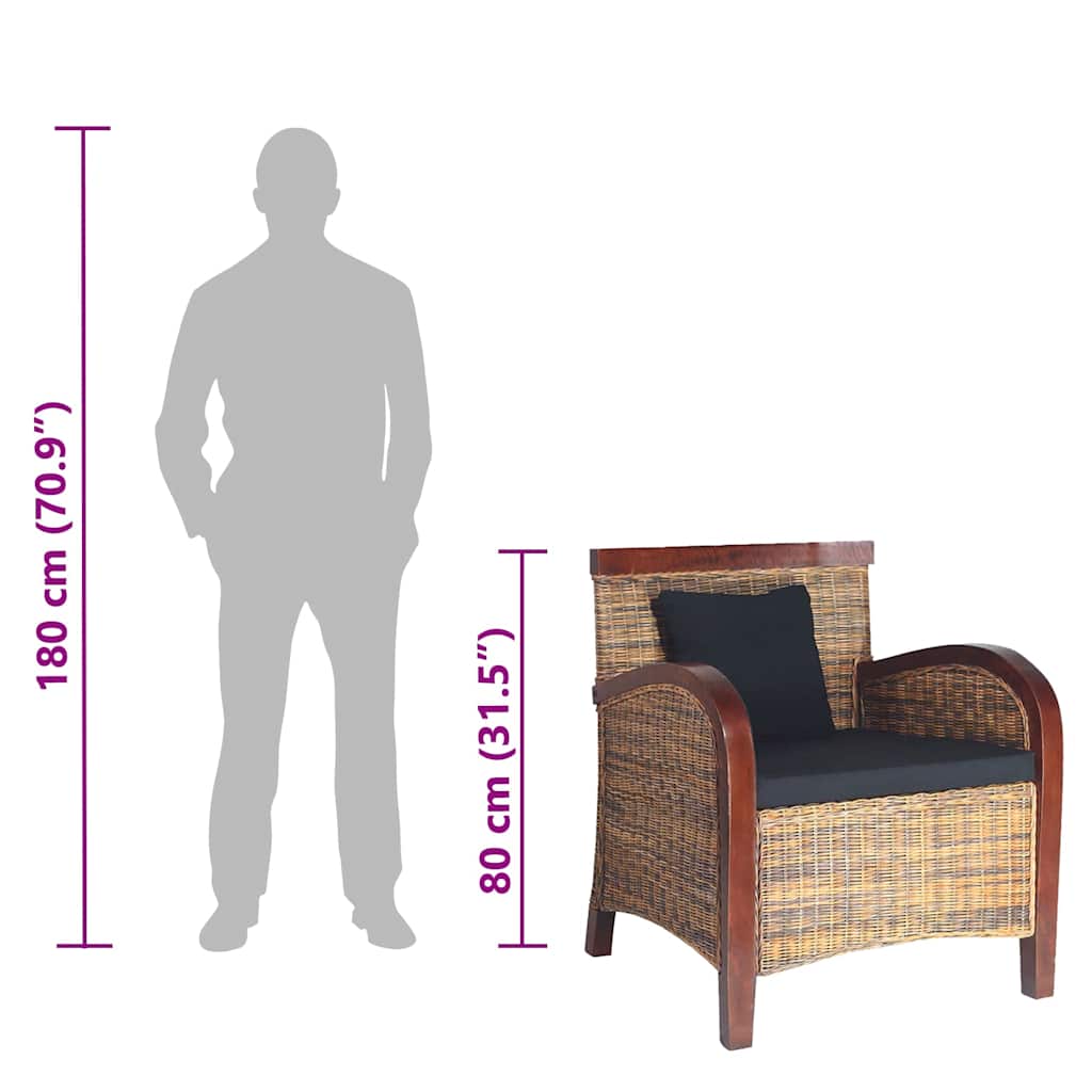 Poltrona in Rattan Intrecciato a Mano