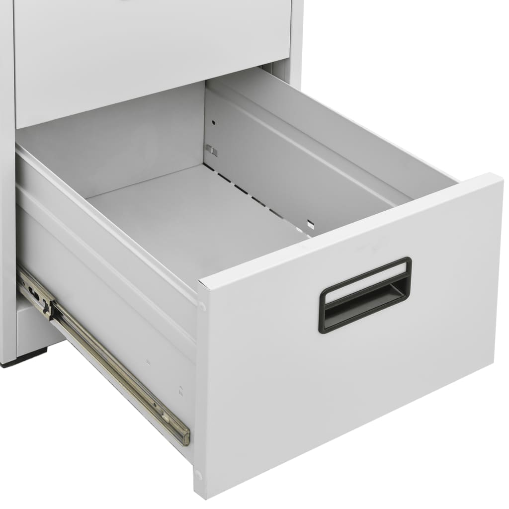 Schedario Grigio Chiaro 46x62x102,5 cm in Acciaio - homemem39