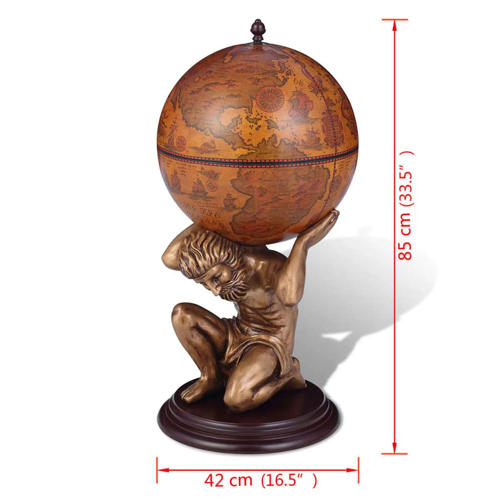 Bar a Globo Portabottiglie Vino Design Atlas 42x42x85 cm | homemem39