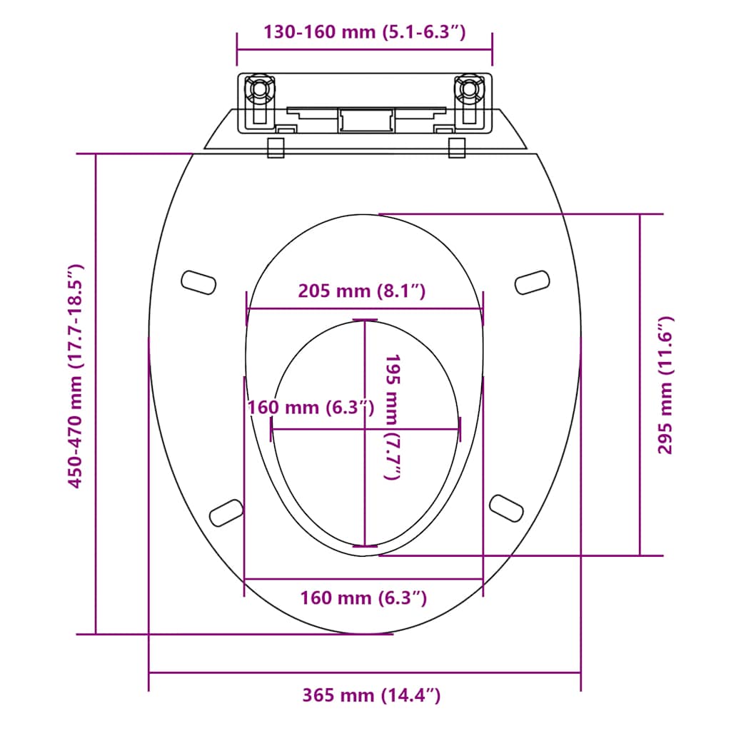 Copriwater a Chiusura Ammortizzata Bianco Ovale - homemem39