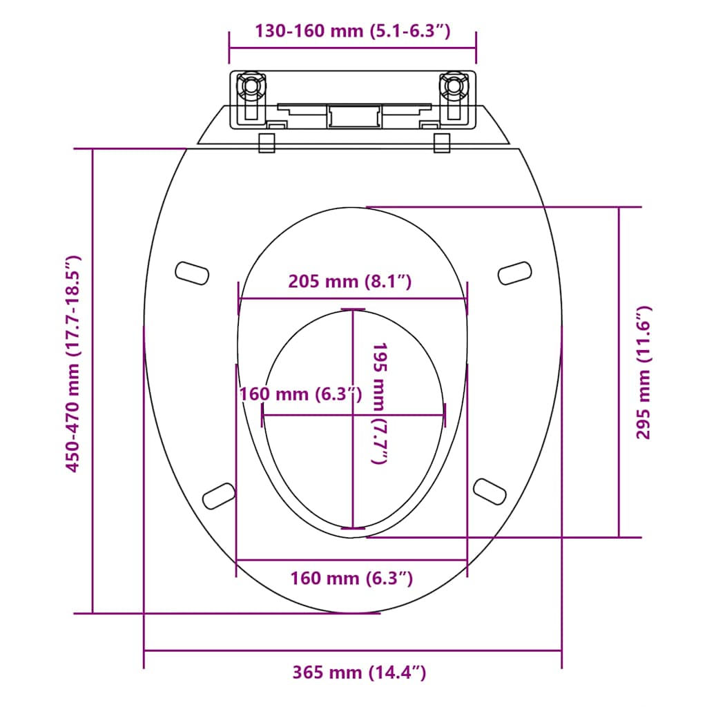Copriwater a Chiusura Ammortizzata Bianco Ovale