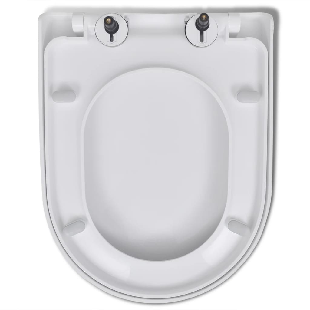 Copriwater Ammortizzato e Sgancio Rapido Bianco Quadrato - homemem39