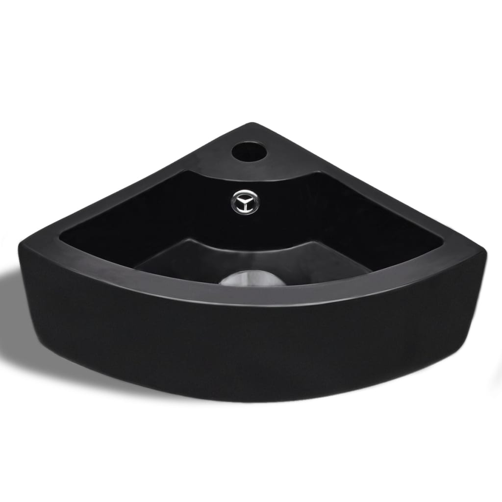 Lavandino con Troppopieno 45x32x12,5 cm Nero - homemem39