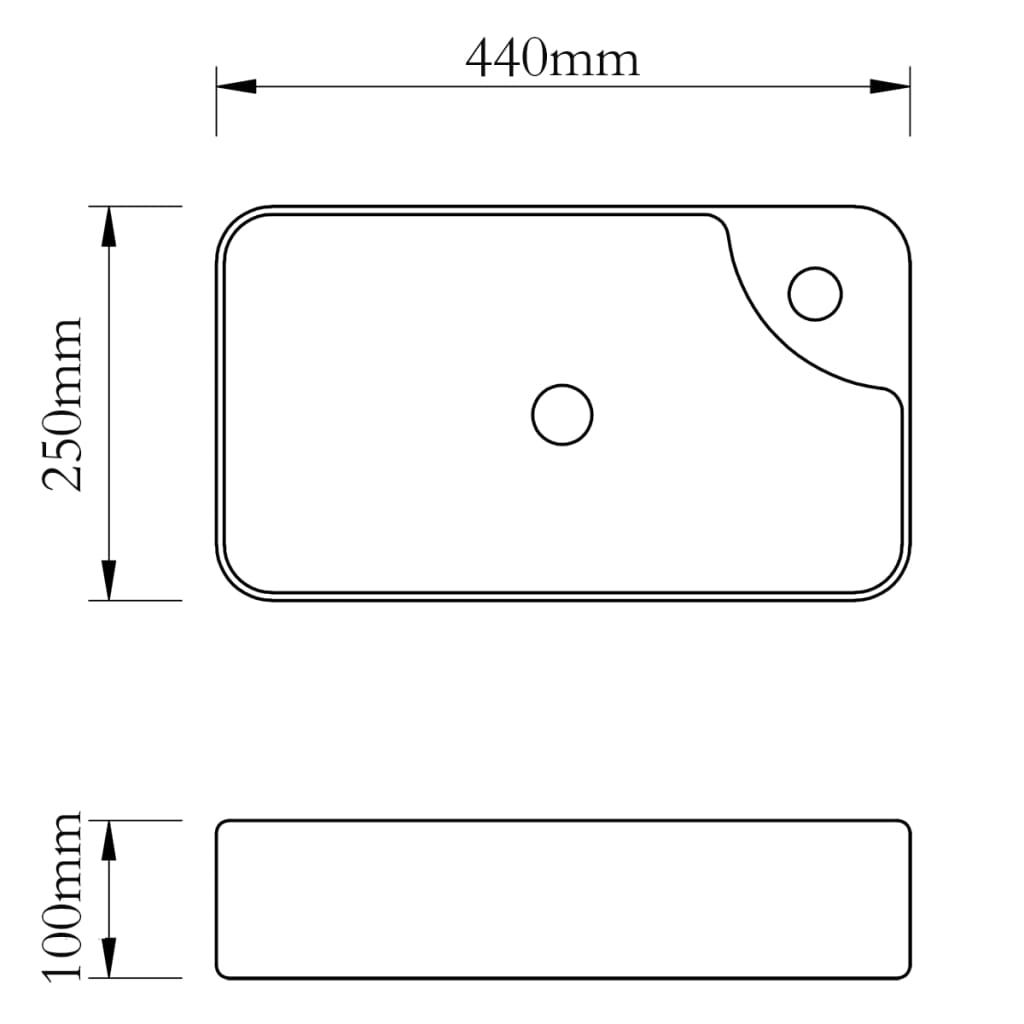 Lavandino Bagno in Ceramica Bianca con Foro per Rubinetto | homemem39