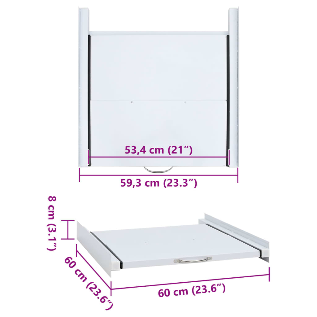 Kit Impilamento Supporto per Lavatrice con Ripiano Estraibile - homemem39