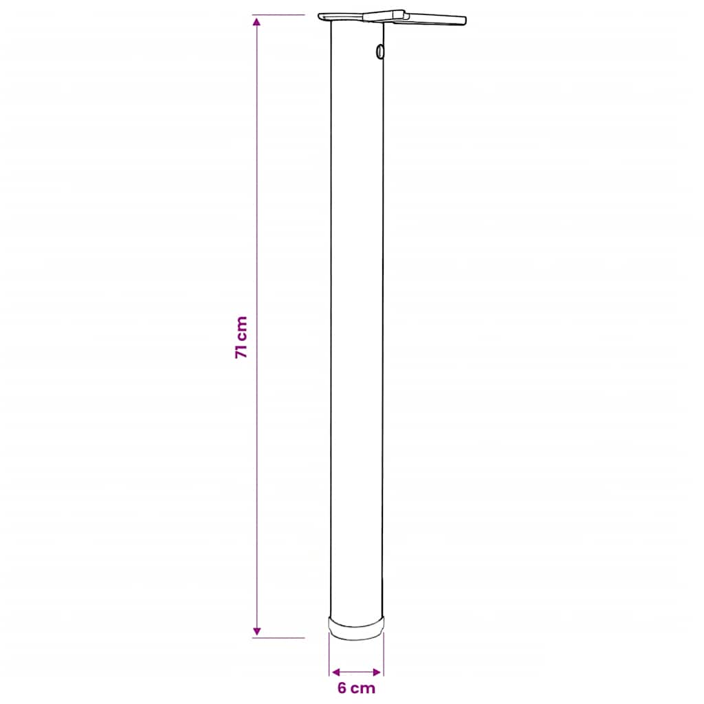 Set Gambe Tavolo 4 pz in Nickel Spazzolato Regolabili 710 mm | homemem39