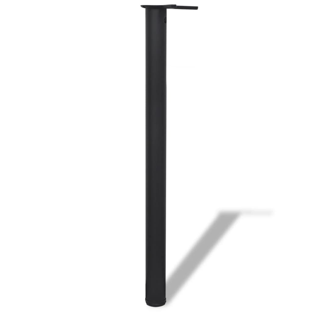 Set of Table Legs Adjustable Height Black 870 mm