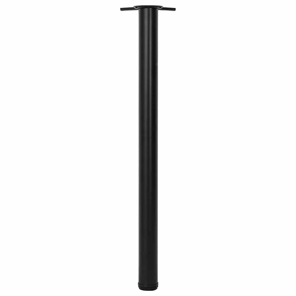 Set of Table Legs Adjustable Height Black 870 mm