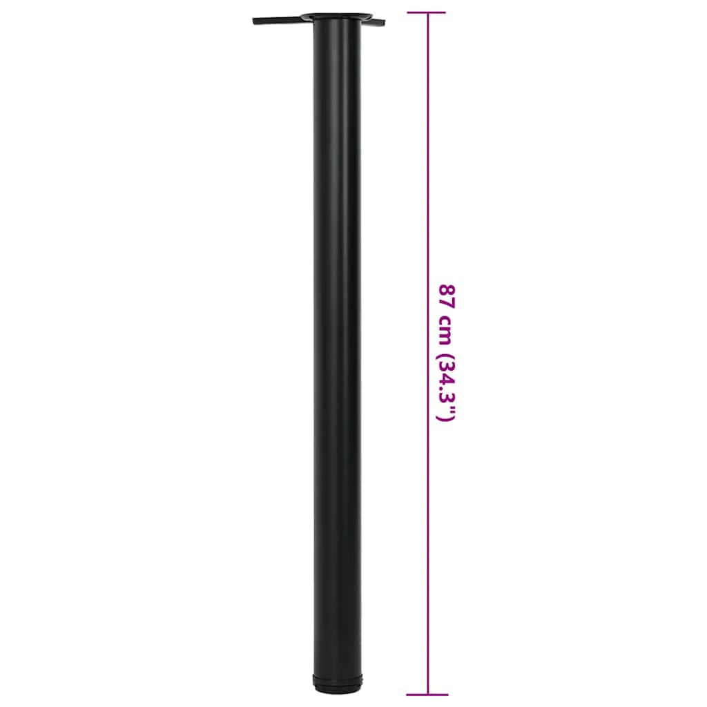 Set of Table Legs Adjustable Height Black 870 mm