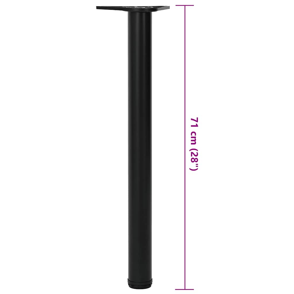 Set Gambe per Tavolo 4 pz Nere Regolabili in Altezza 710 mm
