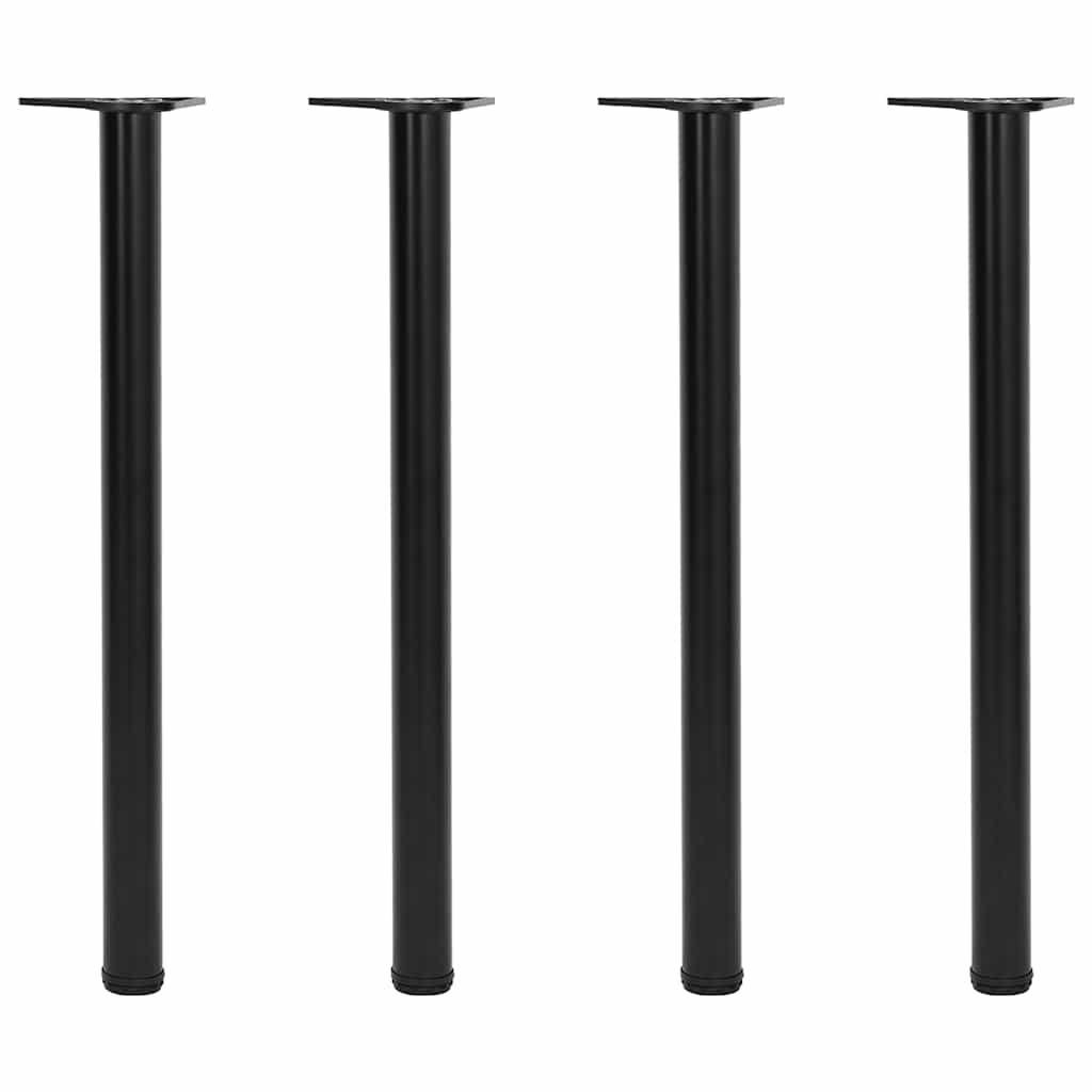 Set of Table Legs Adjustable Height Black 870 mm