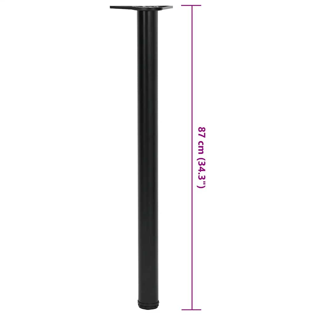 Set of Table Legs Adjustable Height Black 870 mm
