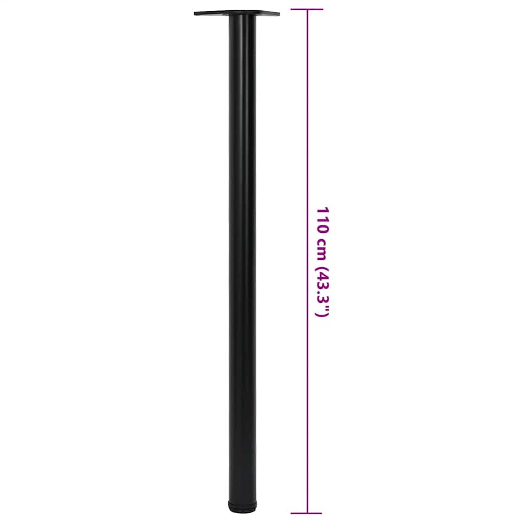 Gambe Tavolo 4 pz Regolabili Nere 1100 mm