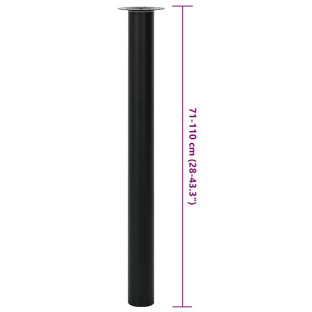 Gambe Telescopiche per Tavolo 2 pz Nere 710 mm-1100 mm