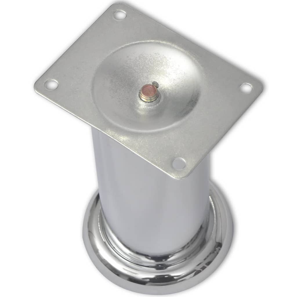 Set 4 gambe rotonde per sofa cromate 120 mm - homemem39