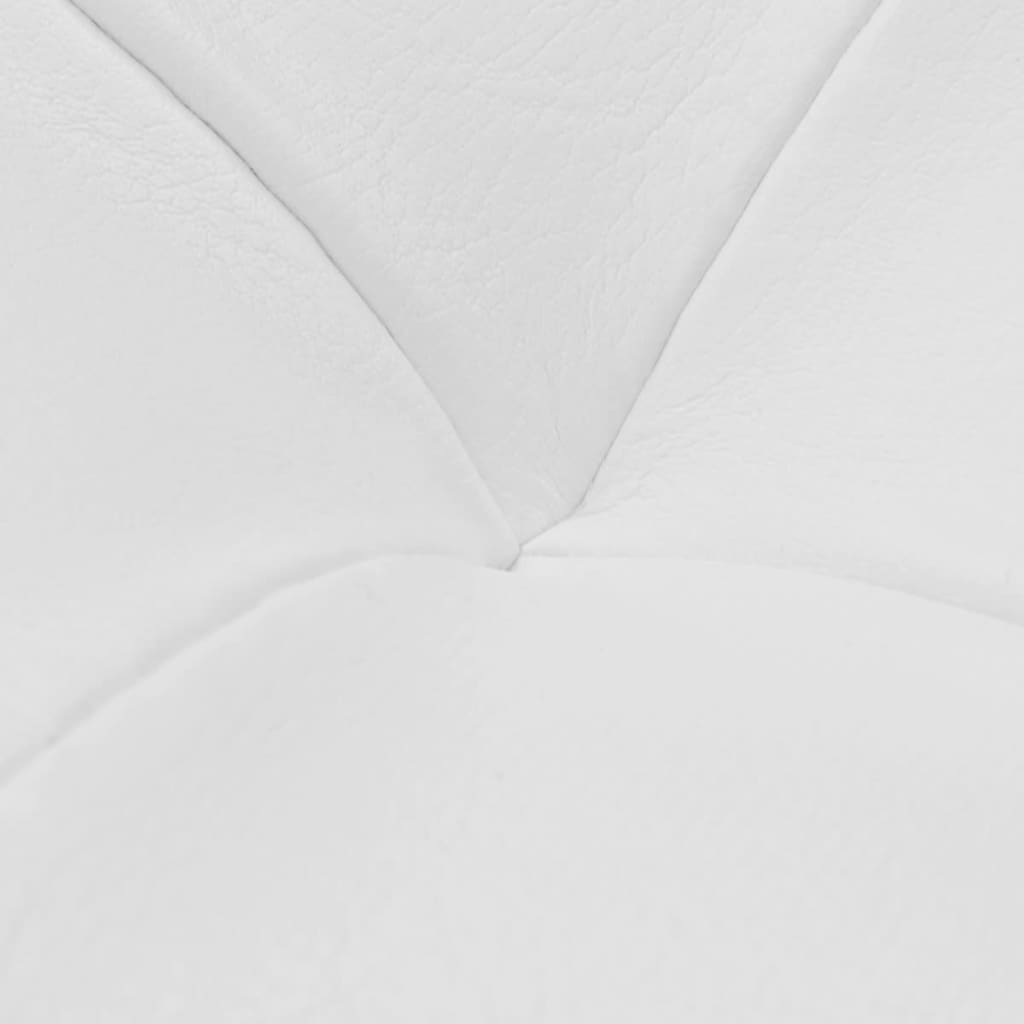 Sgabello con Contenitore in Pelle Artificiale Bianco - homemem39