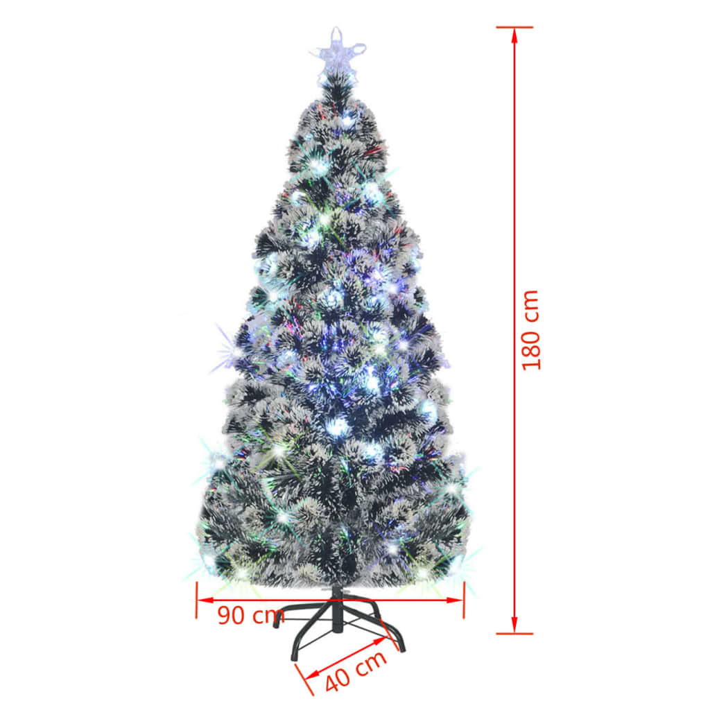 Albero di Natale Preilluminato con Supporto e LED 180 cm Fibra Ottica | homemem39