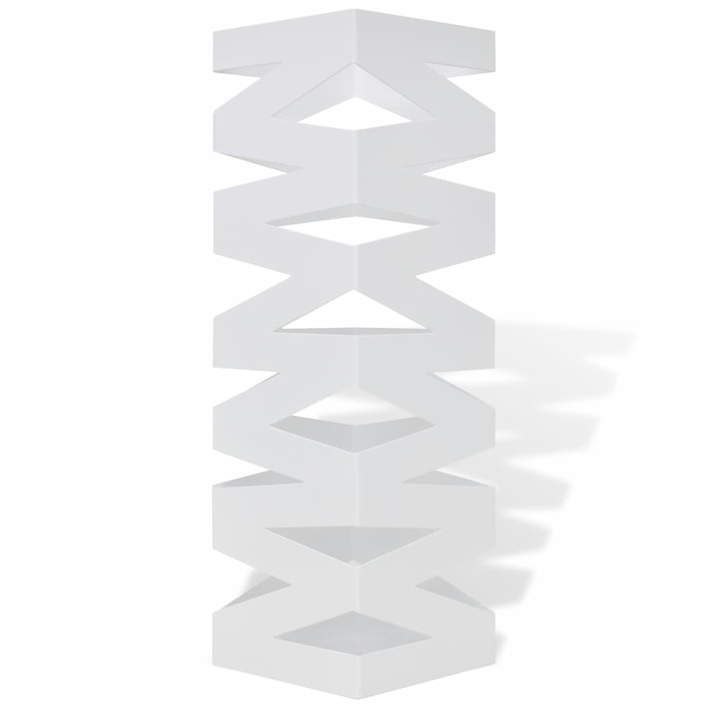 Portaombrelli Bastoni Passeggio Quadrato Acciaio 48,5 cm Bianco - homemem39