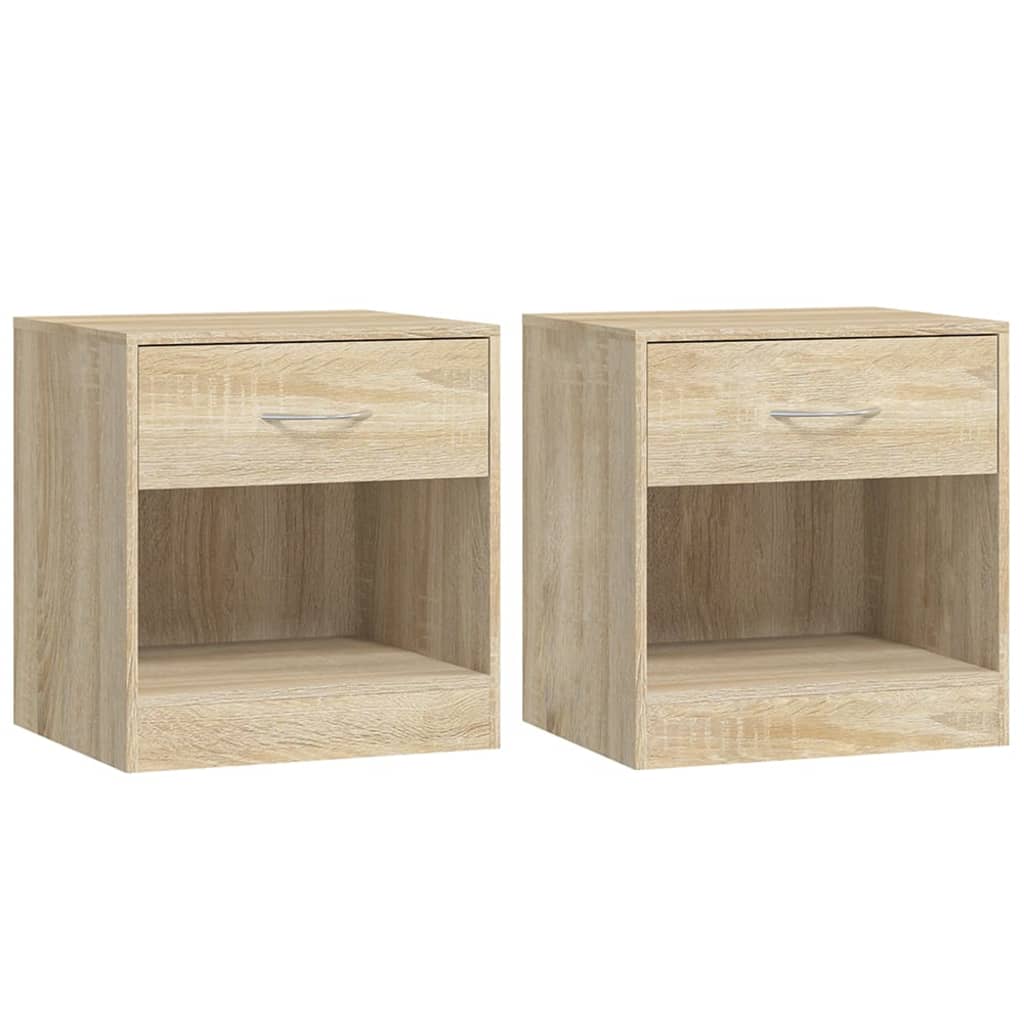 Comodini 2 pz con Cassetto Colore Rovere - homemem39