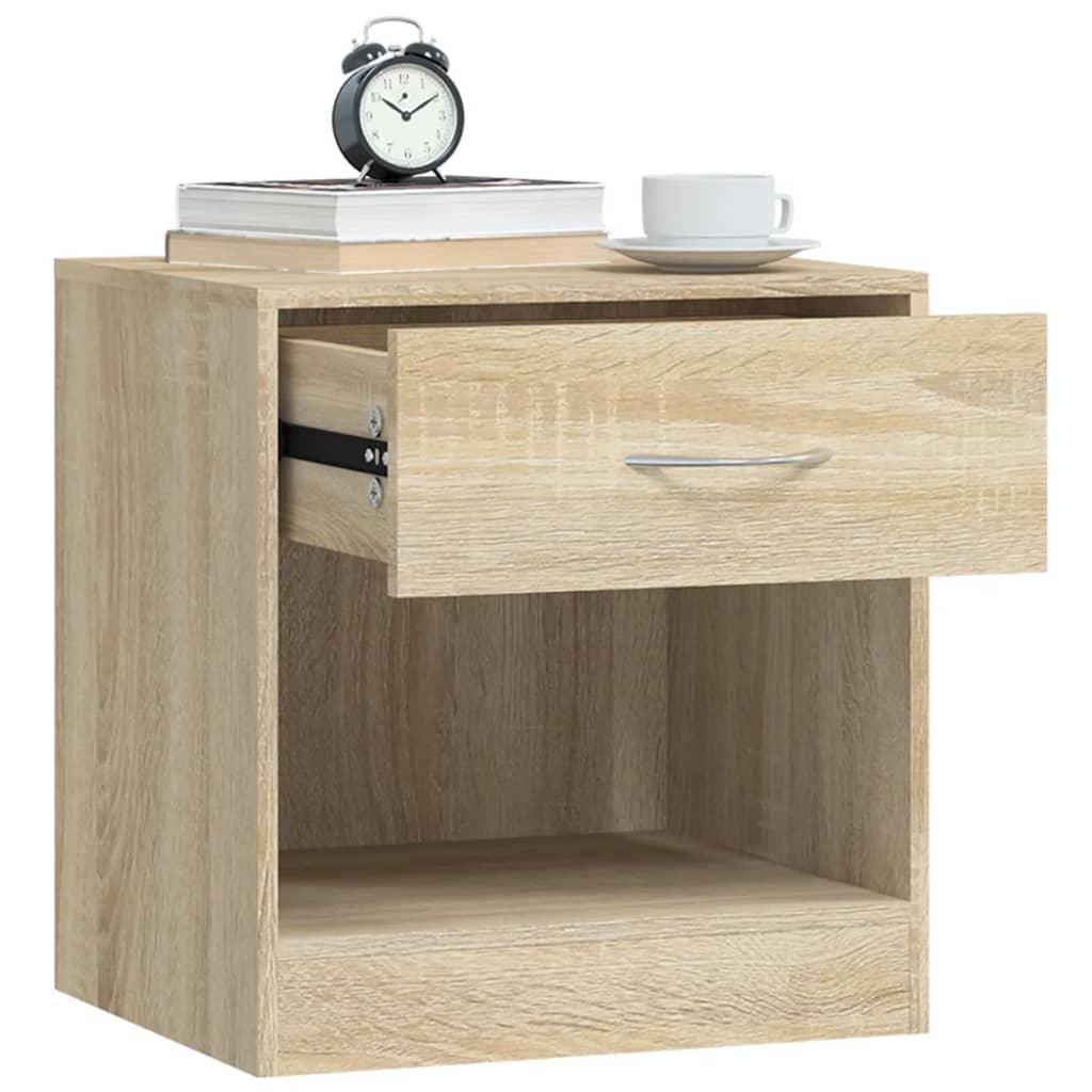 Comodini 2 pz con Cassetto Colore Rovere - homemem39