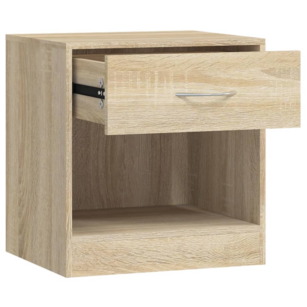Comodini 2 pz con Cassetto Colore Rovere - homemem39
