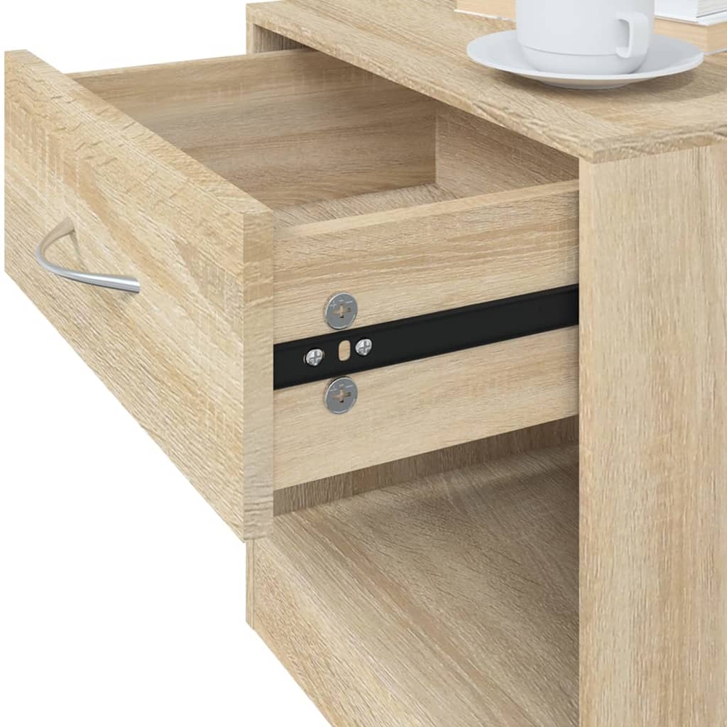 Comodini 2 pz con Cassetto Colore Rovere - homemem39